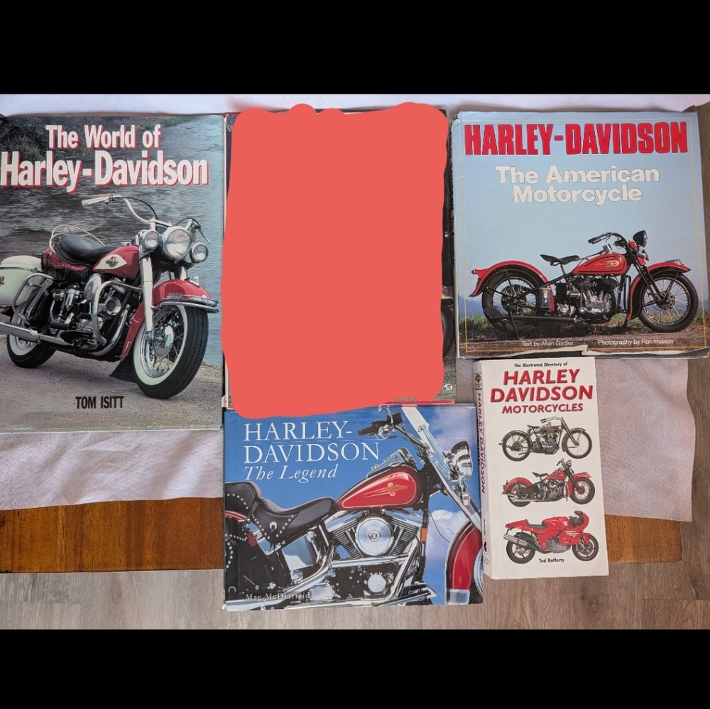 Vintage Harley-Davidson Motorcycle Book Collection- 4 Books Hardcover Garage